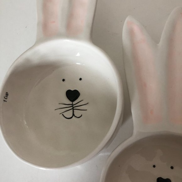 Whimsical Cupboard Bunny Rabbit Measuring Cup Set of 4 By 10 Strawberry Street - Picture 3 of 6